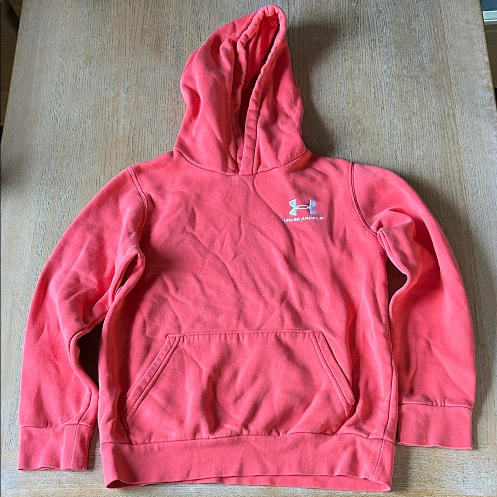 Under Armour Boys Coral Hoodie with White Logo